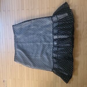 Ann taylor loft black chiffon ruffle hem skirt